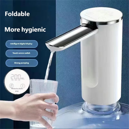 Electric Water Bottle Pump 1200Mah Type C Rechargeable LED Display Automatic Touch Button 3 Quantitative Settings