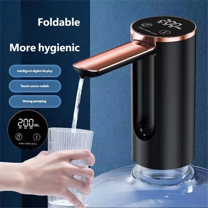 Electric Water Bottle Pump 1200Mah Type C Rechargeable LED Display Automatic Touch Button 3 Quantitative Settings